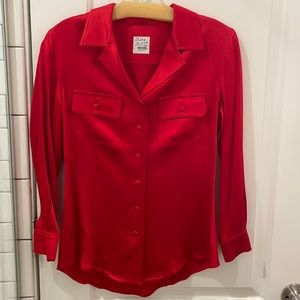 Silky Red Button Down Shirt